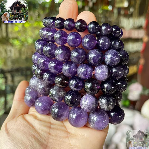 Vòng tay đá thạch anh tím tự nhiên phong thủy