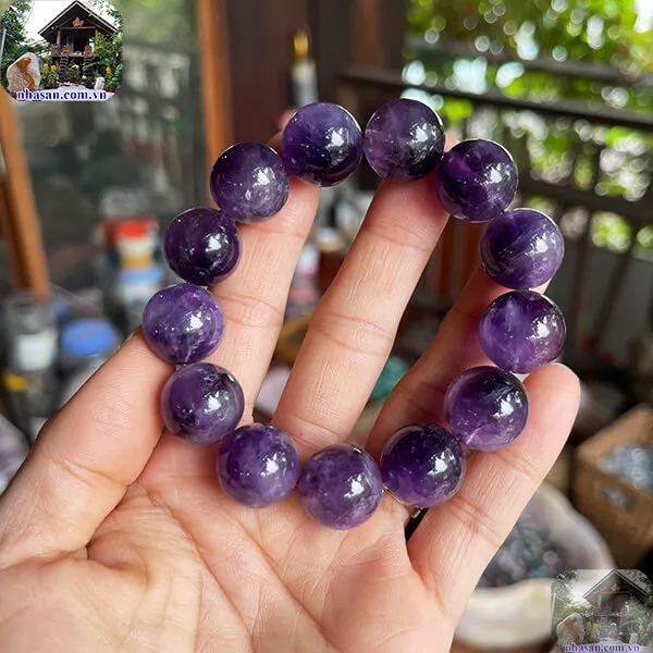 Vòng tay đá thạch anh tím tự nhiên phong thủy