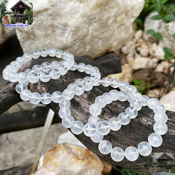 Vòng Tay Đá Thạch Anh Trắng 10 Ly