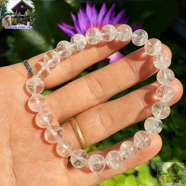 Vòng tay thạch anh trắng 8ly 