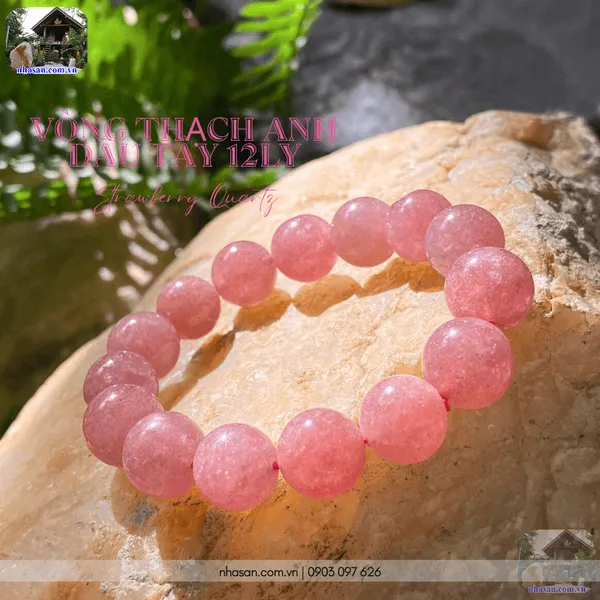Vòng thạch anh dâu tây 12ly tự nhiên