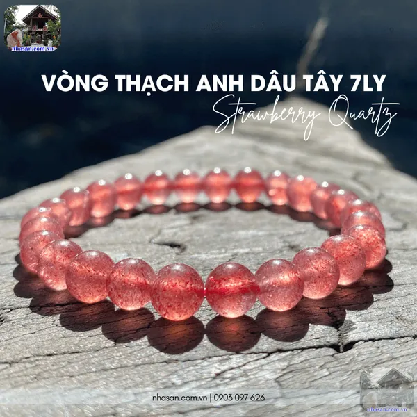 Vòng thạch anh dâu tây 7ly (Strawberry Quartz)