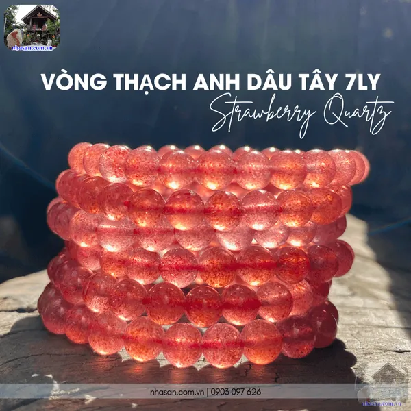Vòng thạch anh dâu tây 7ly (Strawberry Quartz)