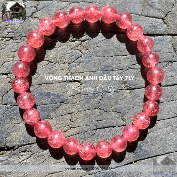 Vòng thạch anh dâu tây 7ly (Strawberry Quartz)