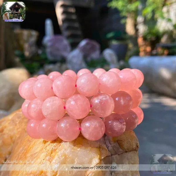 Vòng thạch anh hồng đậm 12ly