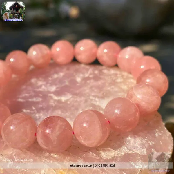 Vòng thạch anh hồng đậm 12ly