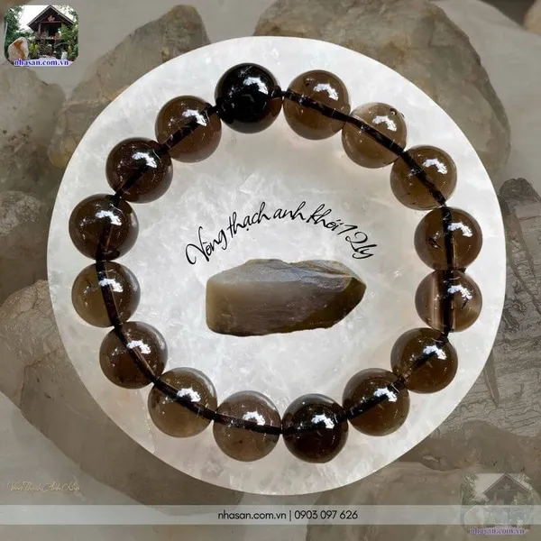 Vòng thạch anh khói 12ly