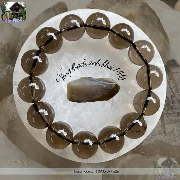 Vòng thạch anh khói 14ly