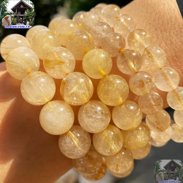 Vòng tay đá thạch anh tóc vàng