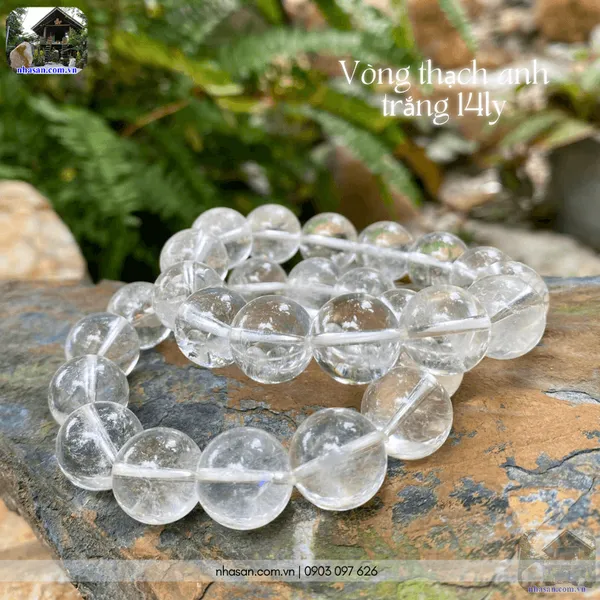 Vòng thạch anh trắng 14ly - Cực phẩm năng lượng tinh khiết