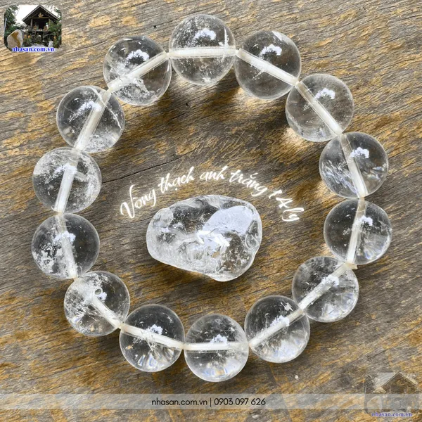 Vòng thạch anh trắng 14ly - Cực phẩm năng lượng tinh khiết