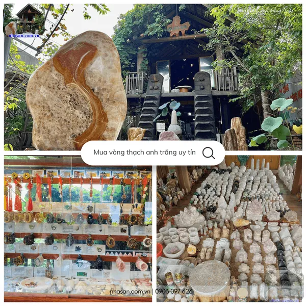 Vòng thạch anh trắng 16ly thiên nhiên, giải tỏa căng thẳng và thanh lọc