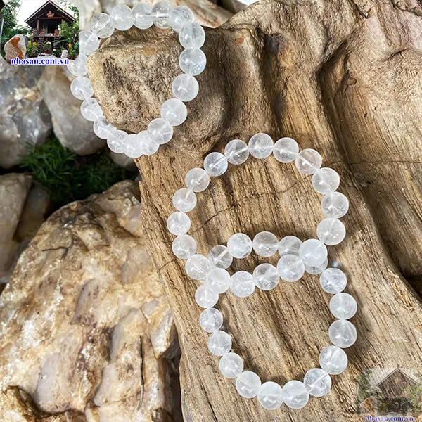 Vòng Tay Đá Thạch Anh Trắng 11 Ly