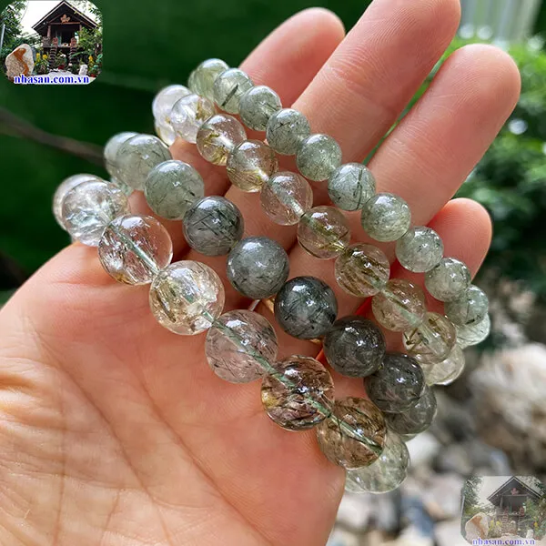 Vòng tay đá thạch anh tóc xanh