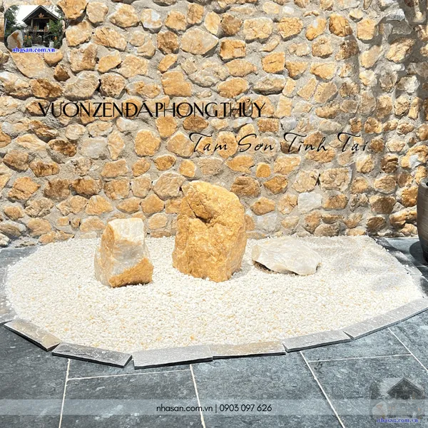 Vườn zen đá phong thủy - Tam sơn tĩnh tại