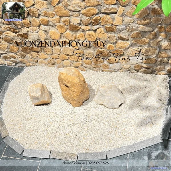Vườn zen đá phong thủy - Tam sơn tĩnh tại