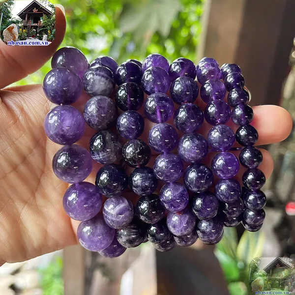 Vòng tay đá thạch anh tím tự nhiên phong thủy