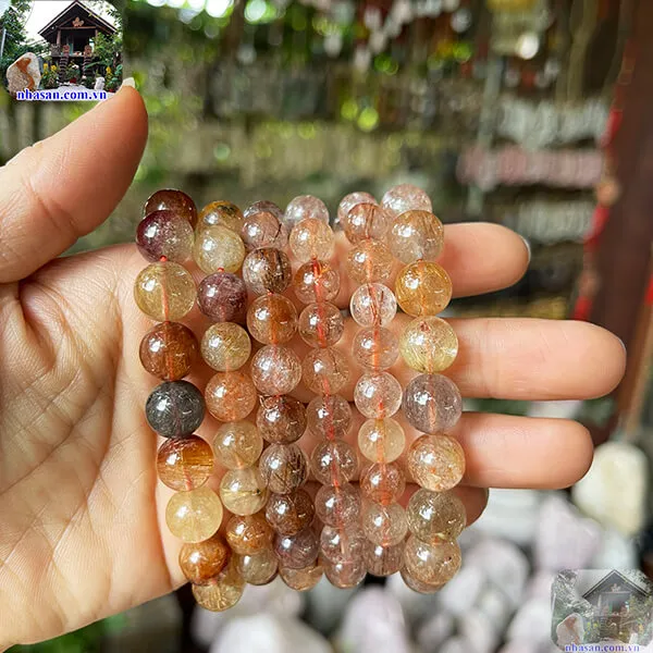 Vòng tay thạch anh tóc đỏ phong thủy