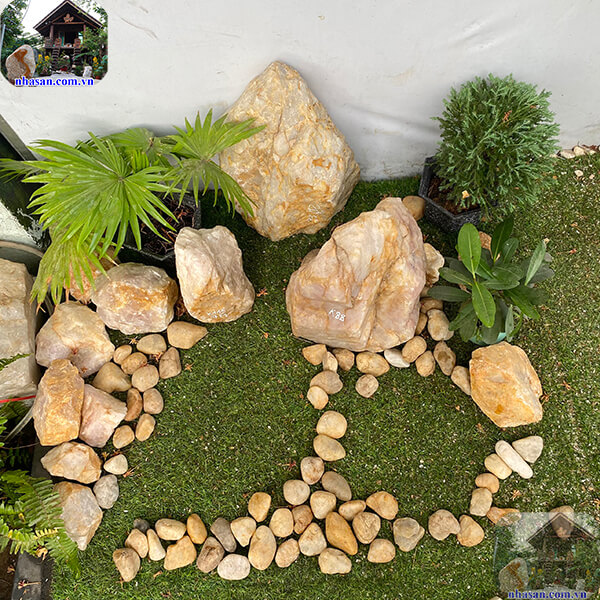 Tiểu cảnh ban công sân thượng bằng đá phong thủy TC54 Tiểu cảnh ban công sân thượng bằng đá phong thủy TC54