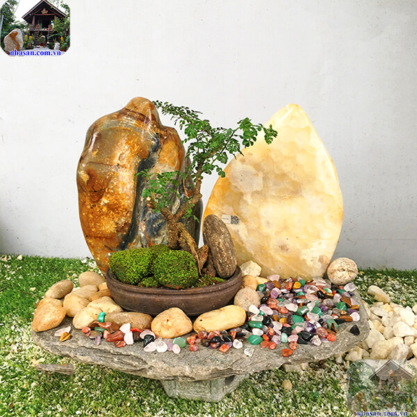 Tiểu cảnh tài lộc trang trí phòng khách Tiểu cảnh tài lộc trang trí phòng khách