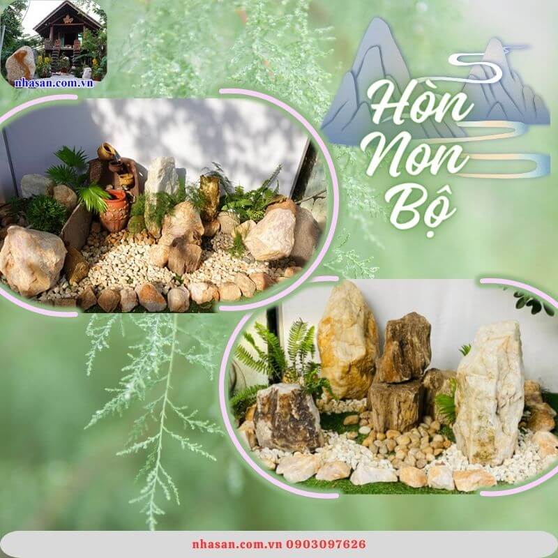 Tiểu cảnh đá tự nhiên làm hòn non bộ Tiểu cảnh đá tự nhiên làm hòn non bộ