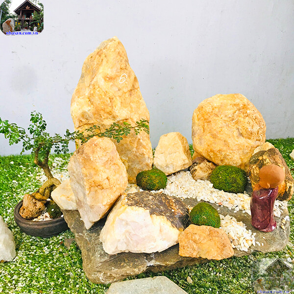 Tiểu cảnh non bộ mini đá phong thủy làm tăng tính thẩm mỹ cho nơi ở Tiểu cảnh non bộ mini đá phong thủy làm tăng tính thẩm mỹ cho nơi ở