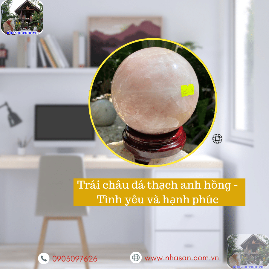 Trái châu đá thạch anh hồng là biểu tượng của sự hạnh phúc, hòa hợp Trái châu đá thạch anh hồng là biểu tượng của sự hạnh phúc, hòa hợp