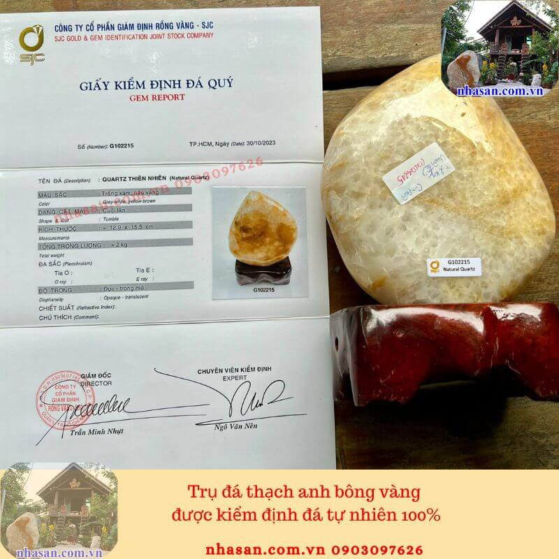 Giấy kiểm định đá tự nhiên của Nhà Sàn Tây Nguyên Giấy kiểm định đá tự nhiên của Nhà Sàn Tây Nguyên