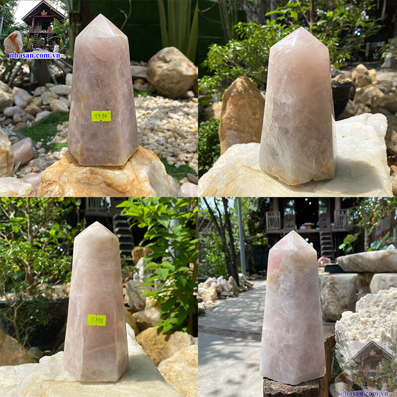 Trụ đá thạch anh lục giác hồng Trụ đá thạch anh lục giác hồng