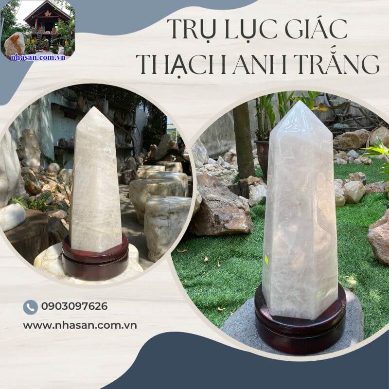 Trụ đá lục giác thạch anh trắng có nhiều công dụng cho sức khỏe Trụ đá lục giác thạch anh trắng có nhiều công dụng cho sức khỏe