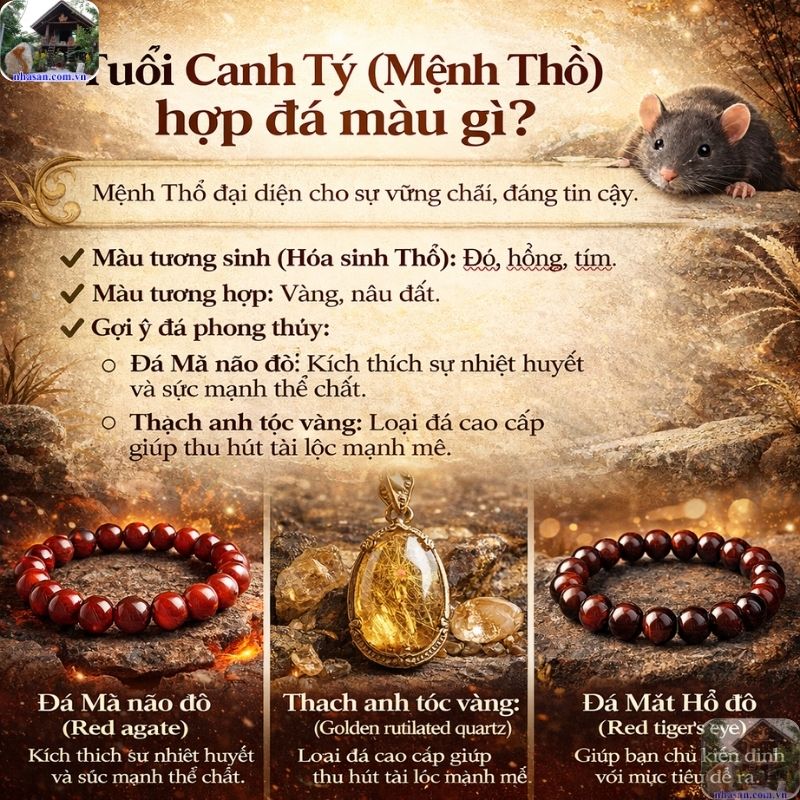 Tuổi Canh Tý (Mệnh Thổ) hợp đá màu gì? Tuổi Canh Tý (Mệnh Thổ) hợp đá màu gì?