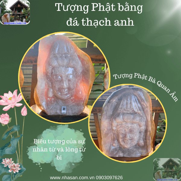 Tượng Phật Bà Quan Âm đá thạch anh mang năng lượng tích cực Tượng Phật Bà Quan Âm đá thạch anh mang năng lượng tích cực