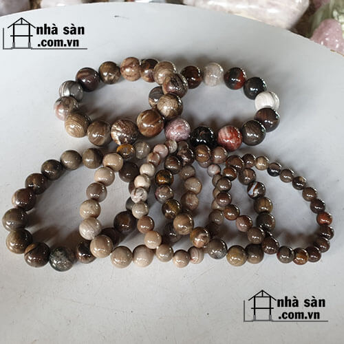 Feng shui fossil wood bracelets