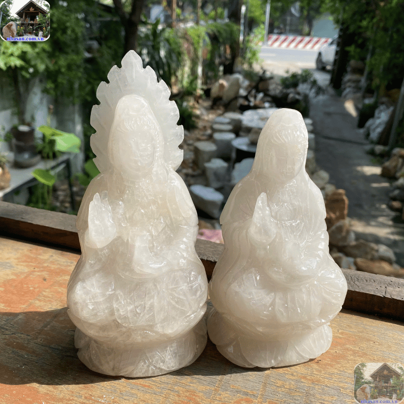 Tượng Phật Di Lặc, Quan Âm, Tỳ Hưu, Thiềm Thừ được chế tác tinh xảo từ các loại đá quý Tượng Phật Di Lặc, Quan Âm, Tỳ Hưu, Thiềm Thừ được chế tác tinh xảo từ các loại đá quý