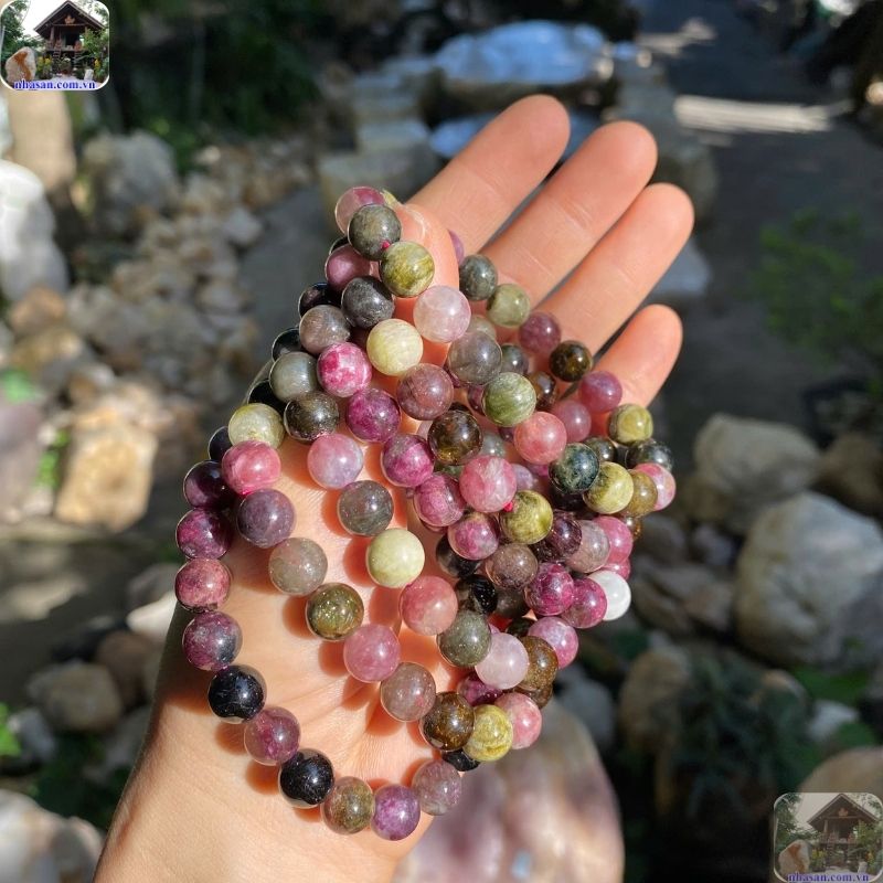 Vòng đá nhiều màu Tourmaline Vòng đá nhiều màu Tourmaline