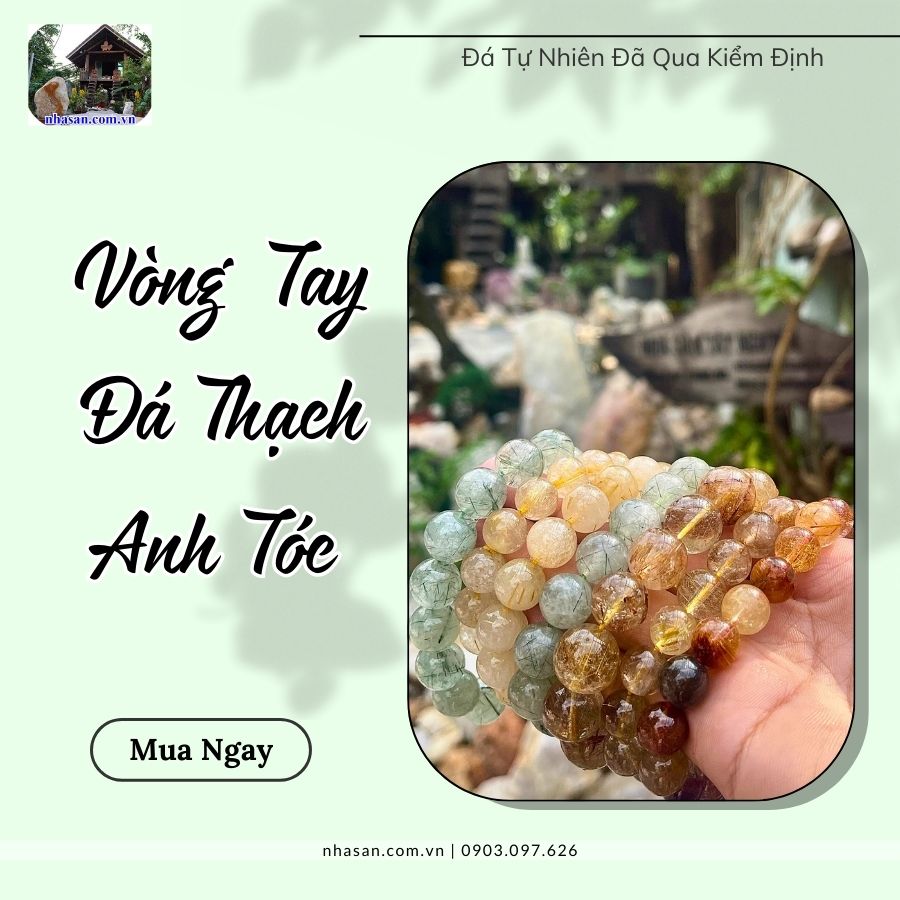 Vòng tay đá thạch anh tóc tự nhiên