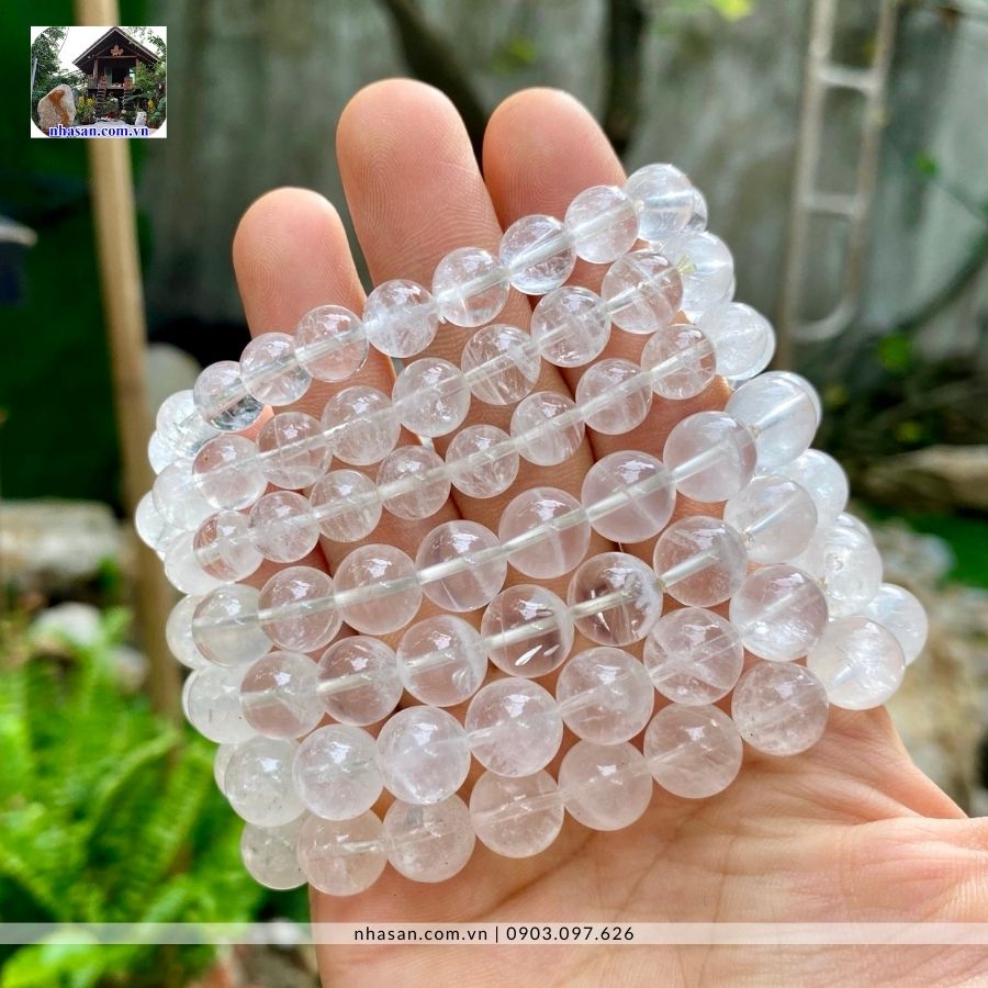 Vòng tay đá thạch anh trắng