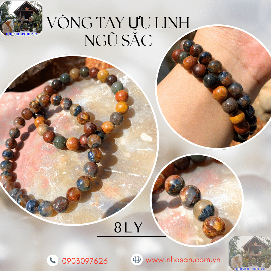 Vòng thạch anh ưu linh ngũ sắc phù hợp với mọi lứa tuổi, giới tính Vòng thạch anh ưu linh ngũ sắc phù hợp với mọi lứa tuổi, giới tính