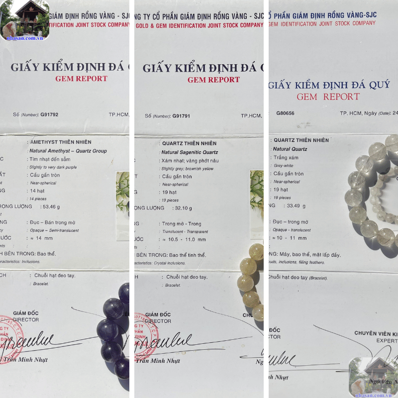 Vòng phong thuỷ tại Nhà Sàn đều có giấy kiểm định chất lượng rõ ràng Vòng phong thuỷ tại Nhà Sàn đều có giấy kiểm định chất lượng rõ ràng