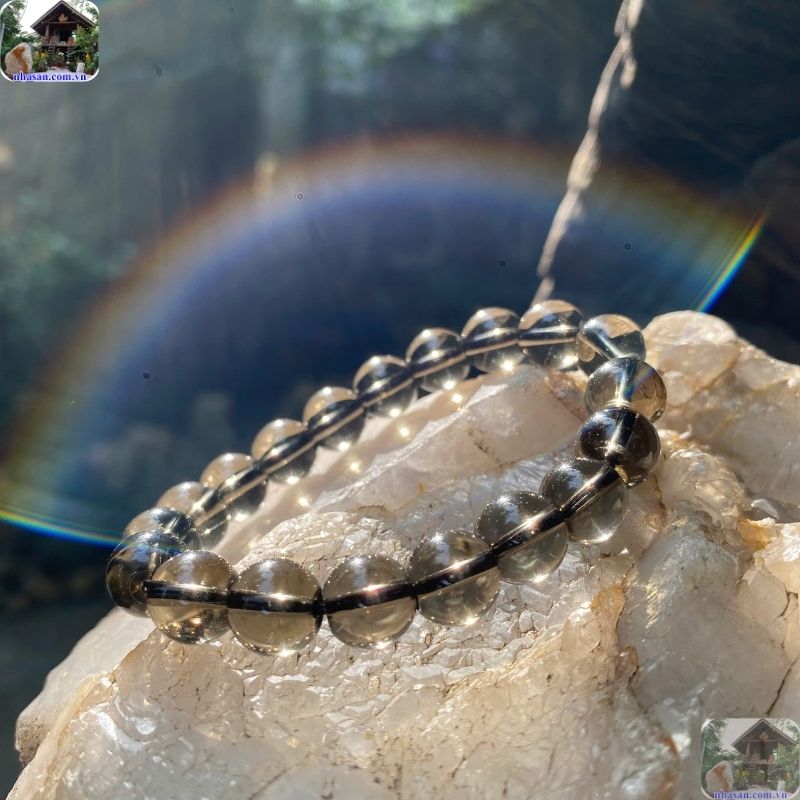 Vòng đá thạch anh xám khói tự nhiên Vòng đá thạch anh xám khói tự nhiên