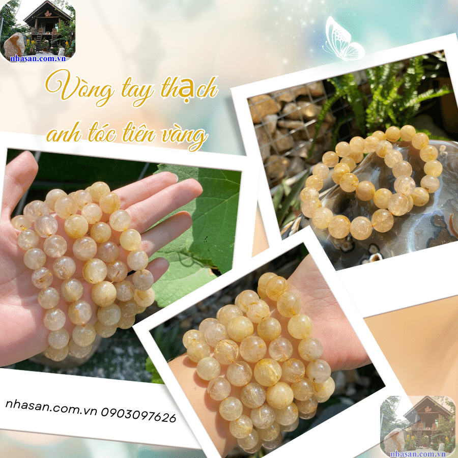 Vòng thạch anh tóc tiên vàng Vòng thạch anh tóc tiên vàng