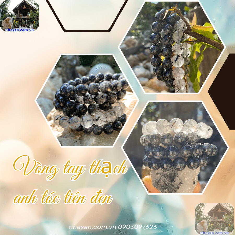 Vòng thạch anh tóc tiên đen huyền bi Vòng thạch anh tóc tiên đen huyền bi