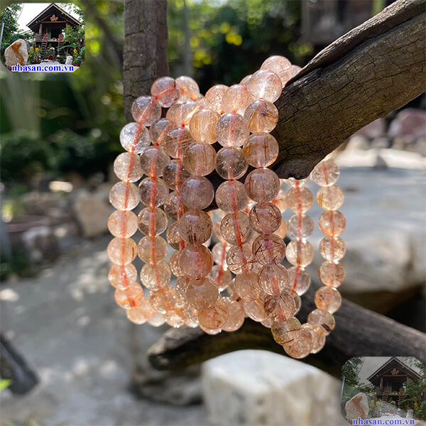 Vòng thạch anh tóc đỏ đồng trục là món trang sức độc đáo Vòng thạch anh tóc đỏ đồng trục là món trang sức độc đáo