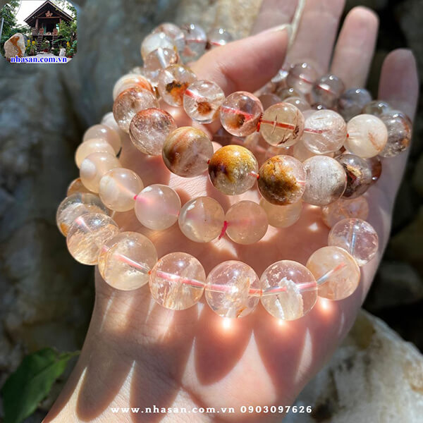 Vòng thạch anh ưu linh hồng tự nhiên Vòng thạch anh ưu linh hồng tự nhiên