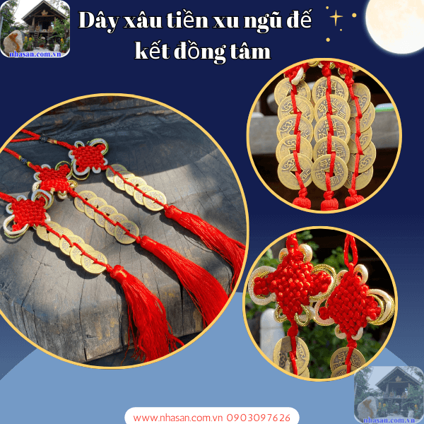 Dây tiền xu ngũ đế kết đồng tâm là biểu tượng của may mắn và tài lộc Dây tiền xu ngũ đế kết đồng tâm là biểu tượng của may mắn và tài lộc