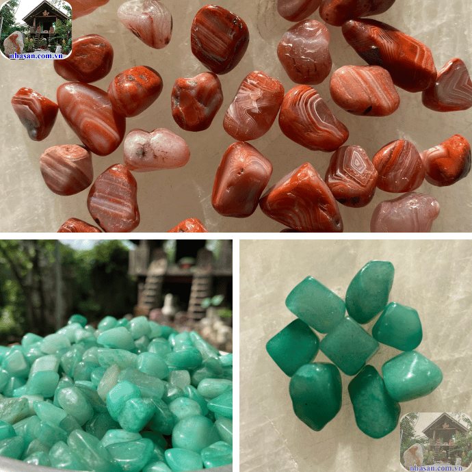 Đá mã não vụn được dùng để rải nền hoặc rải mộ phần tăng năng lượng Đá mã não vụn được dùng để rải nền hoặc rải mộ phần tăng năng lượng