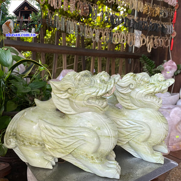 Tỳ Hưu đá cẩm thạch xanh tự nhiên Tỳ Hưu đá cẩm thạch xanh tự nhiên