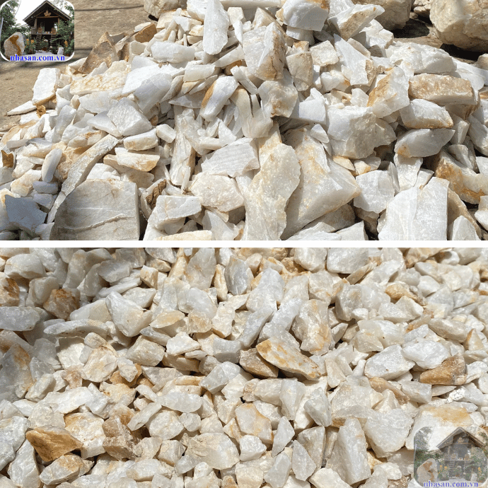 Đá thạch anh trắng vụn dùng để rải nền, khử tà khí Đá thạch anh trắng vụn dùng để rải nền, khử tà khí