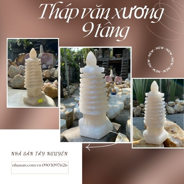 Nên chọn tháp văn xương 9 tầng bằng đá thạch anh hoàn toàn tự nhiên Nên chọn tháp văn xương 9 tầng bằng đá thạch anh hoàn toàn tự nhiên
