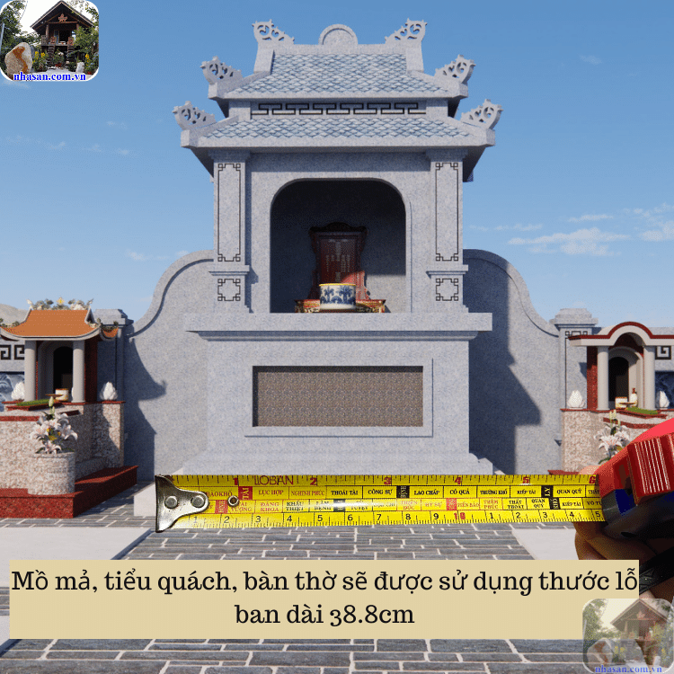 Thước lỗ ban dài 38.8cm đo mồ mả, tiểu quách, bàn thờ Thước lỗ ban dài 38.8cm đo mồ mả, tiểu quách, bàn thờ